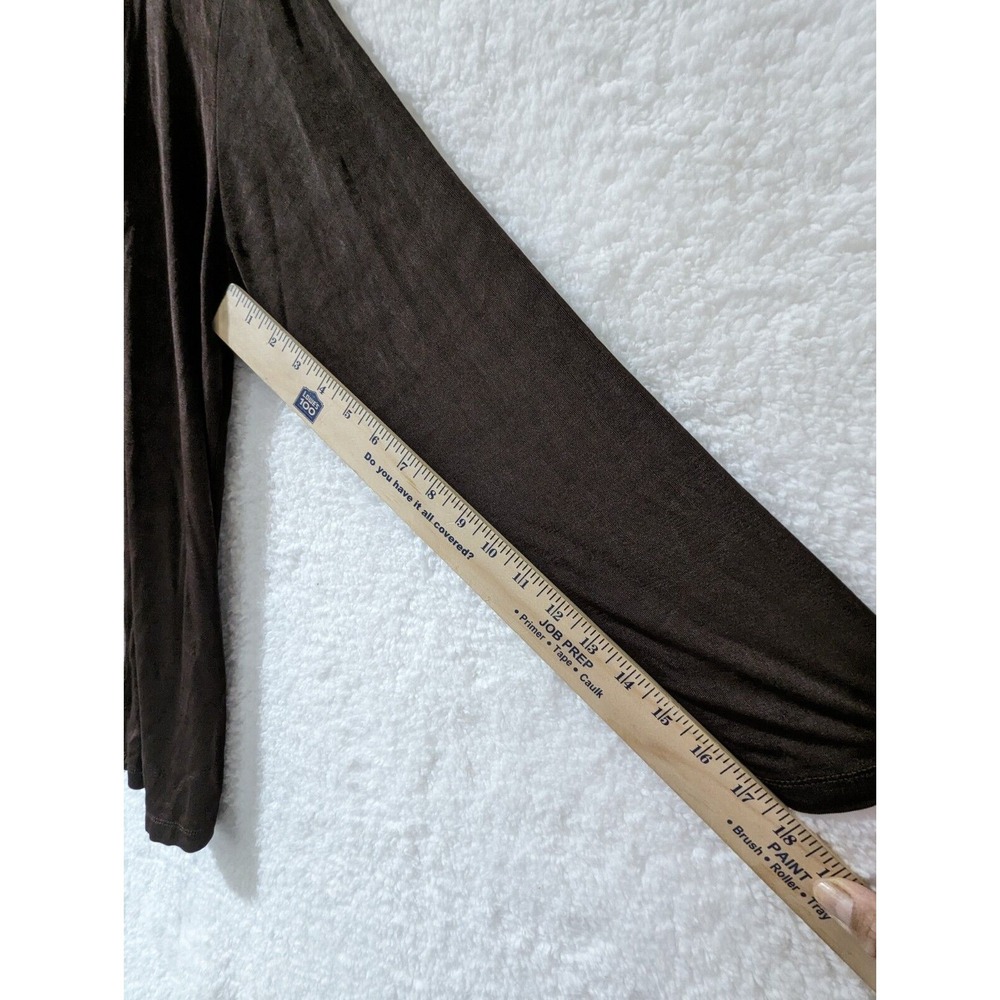 Vintage Citiknits Open Front Brown Stretch Knit Jacket Brown Long Sleeve USA L - Picture 10 of 11